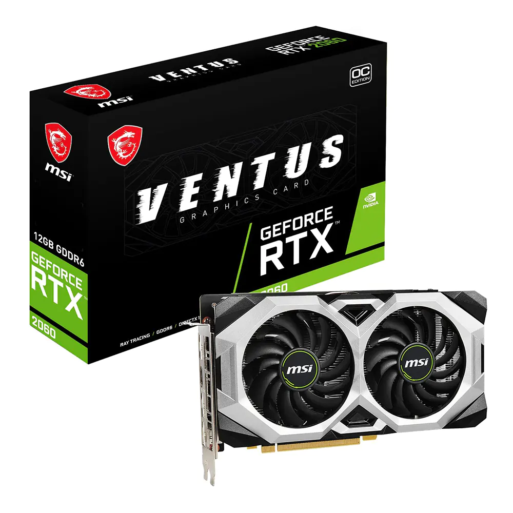 MSI GeForce RTX 2060 Ventus 12G OC NVIDIA 12GB GDDR6 Graphics Card